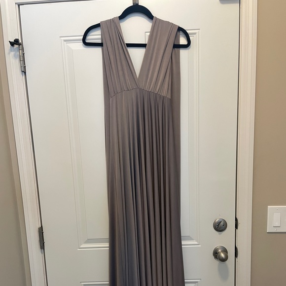 Taupe Convertible Bridesmaid Dress Floor Length - Picture 5 of 12